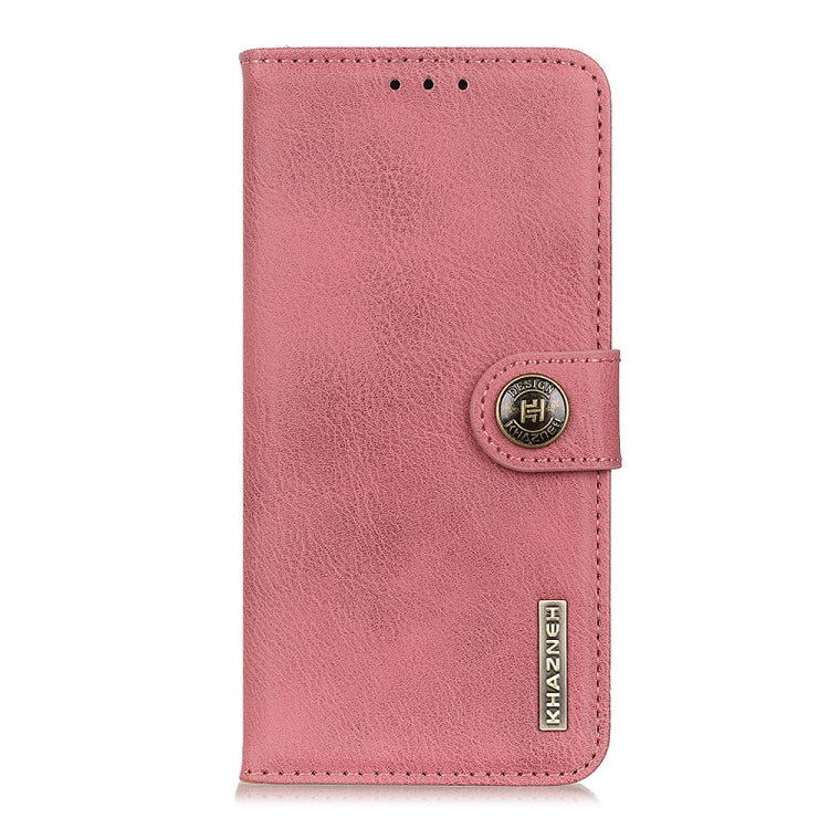 For iPhone 16e KHAZNEH Cowhide Texture Horizontal Flip Leather Phone Case(Pink) - iPhone 16e Cases by PMC TechLife | Online Shopping South Africa | PMC TechLife | Buy Now Pay Later Mobicred