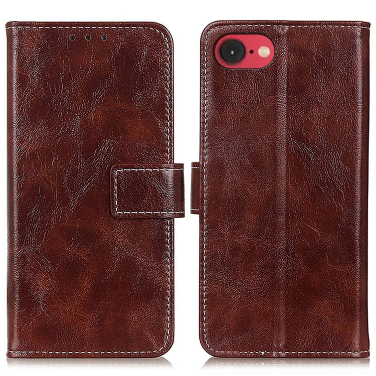 For iPhone 16e Retro Crazy Horse Texture Horizontal Flip Leather Phone Case(Brown) - iPhone 16e Cases by PMC TechLife | Online Shopping South Africa | PMC TechLife | Buy Now Pay Later Mobicred