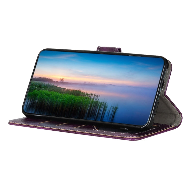 For iPhone 16e Retro Crazy Horse Texture Horizontal Flip Leather Phone Case(Purple) - iPhone 16e Cases by PMC TechLife | Online Shopping South Africa | PMC TechLife | Buy Now Pay Later Mobicred