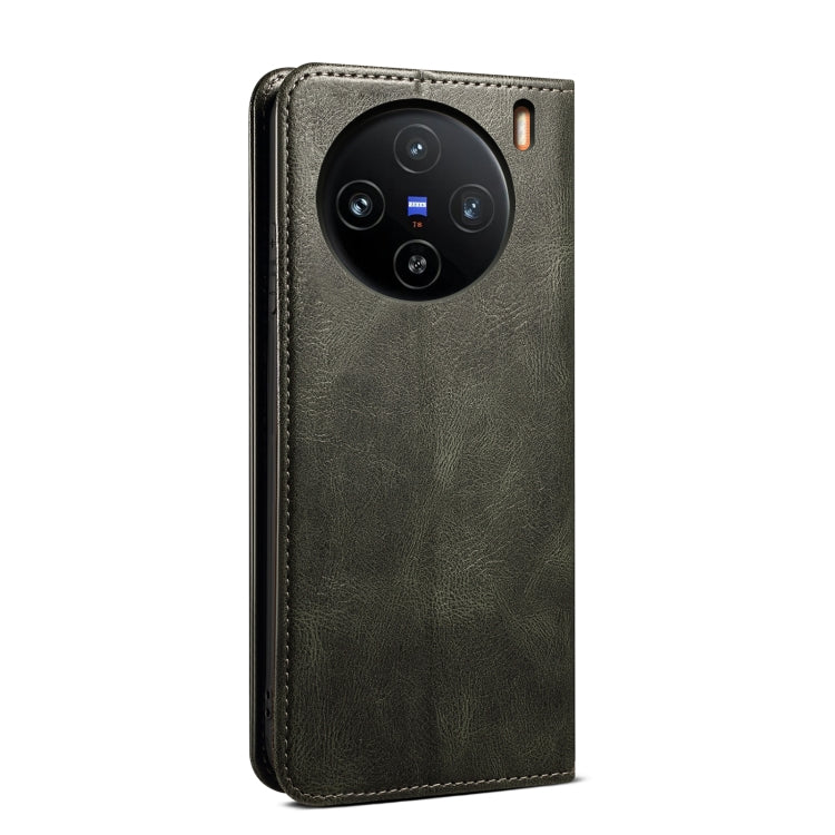 For vivo X100 Oil Wax Crazy Horse Texture Leather Phone Case(Green) - vivo Cases by imak | Online Shopping South Africa | PMC TechLife | Buy Now Pay Later Mobicred
