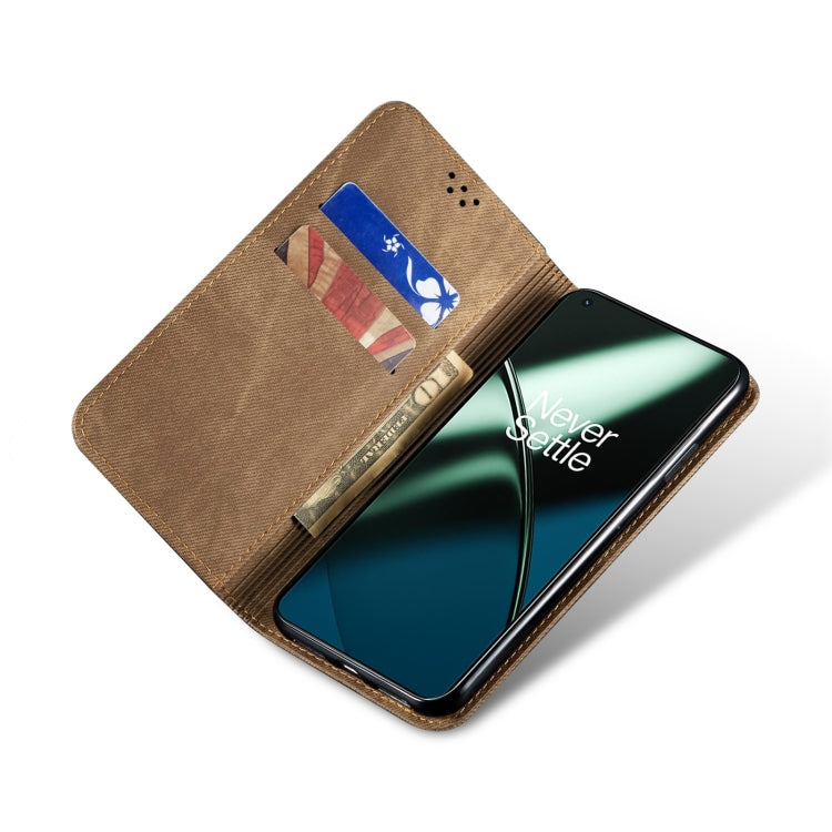 For Honor 90 Denim Texture Flip Leather Phone Case(Khaki) - Honor Cases by PMC TechLife | Online Shopping South Africa | PMC TechLife | Buy Now Pay Later Mobicred
