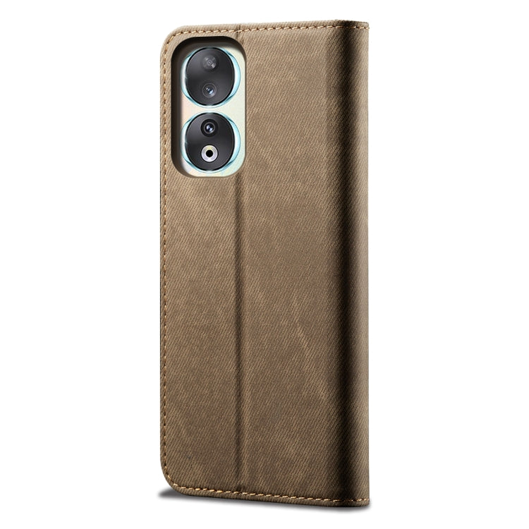 For Honor 90 Pro Denim Texture Flip Leather Phone Case(Khaki) - free shipping - PMC TechLife - Order now!