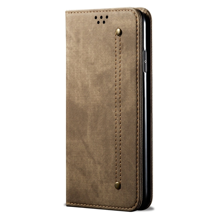 For Honor Magic6 Lite / X9b 5G Denim Texture Flip Leather Phone Case(Khaki) - Honor Cases by PMC TechLife | Online Shopping South Africa | PMC TechLife | Buy Now Pay Later Mobicred
