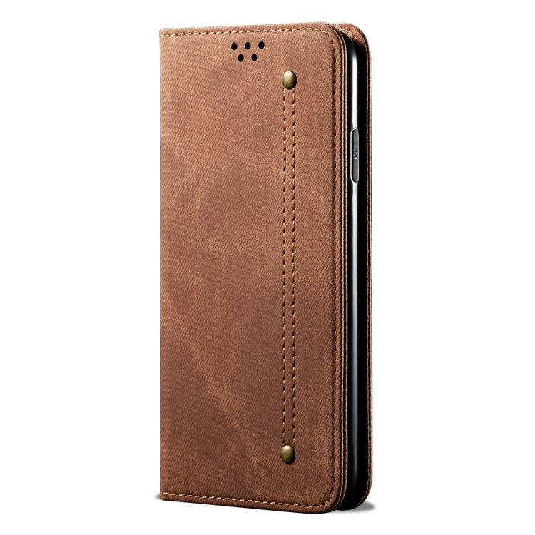 For Honor Magic6 Denim Texture Flip Leather Phone Case(Brown) - Honor Cases by PMC TechLife | Online Shopping South Africa | PMC TechLife | Buy Now Pay Later Mobicred