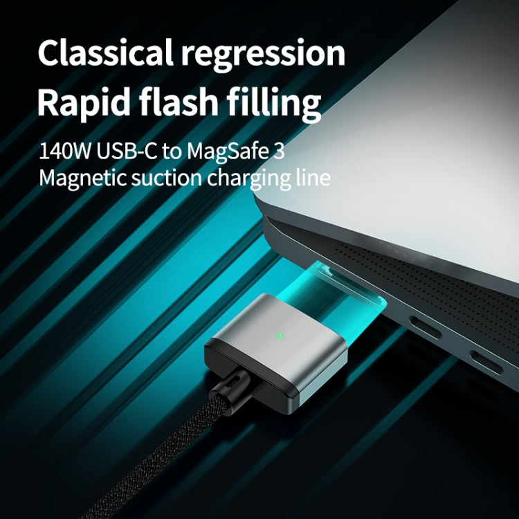 140W Type-C to Magsafe 3 Magnetic Charging Cable, Length:2m(Blue) - Cable & Adapter by PMC TechLife | Online Shopping South Africa | PMC TechLife