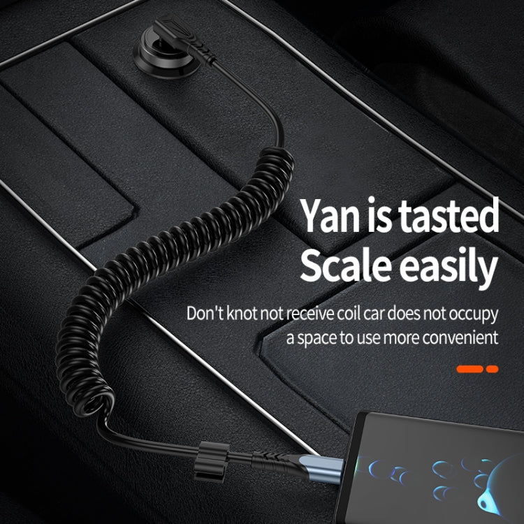 Type-C to 8 Pin + Type-C Elbow Spring Charging Data Cable, Length: 1.5m(Black) - Multifunctional Cable by PMC Jewellery | Online Shopping South Africa | PMC Jewellery | Buy Now Pay Later Mobicred