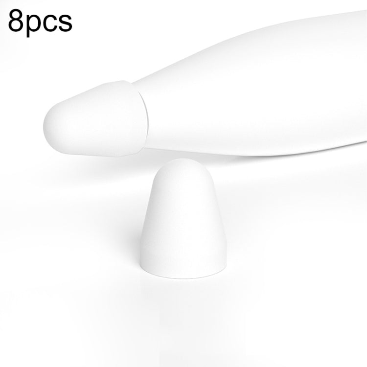 For Xiaomi Stylus Pen 2 8pcs / Set Silicone Wear-resistant Stylus Nib Cover(White) - Pencil Accessories by PMC TechLife | Online Shopping South Africa | PMC TechLife