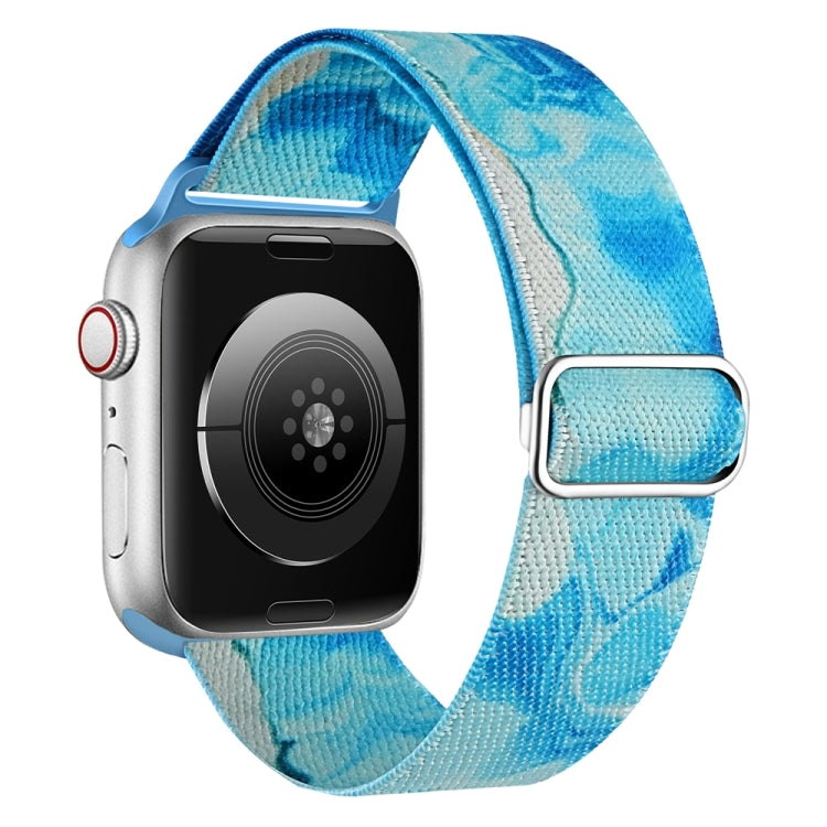 For Apple Watch 8 41mm Painted Pattern Nylon Replacement Watch Band(Ocean Blue) - Watch Bands by PMc TechLife | Online Shopping South Africa | PMc TechLife | Buy Now Pay Later Mobicred
