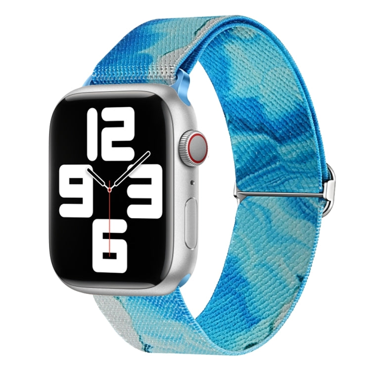 For Apple Watch SE 44mm Painted Pattern Nylon Replacement Watch Band(Ocean Blue) - Watch Bands by PMc TechLife | Online Shopping South Africa | PMc TechLife | Buy Now Pay Later Mobicred