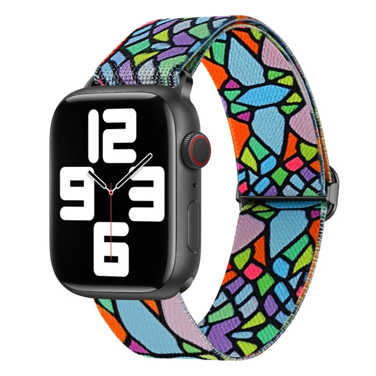 For Apple Watch 6 44mm Painted Pattern Nylon Replacement Watch Band(Geometric Rainbow) - Watch Bands by PMc TechLife | Online Shopping South Africa | PMc TechLife | Buy Now Pay Later Mobicred