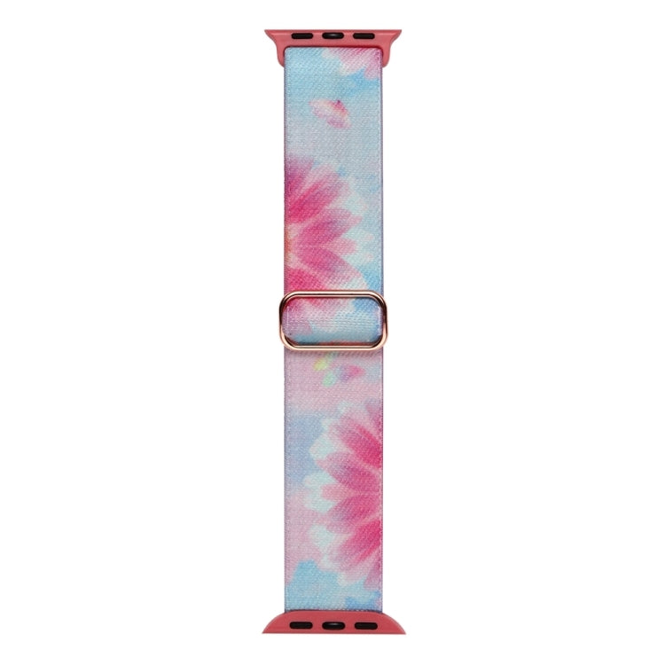 For Apple Watch 9 45mm Painted Pattern Nylon Replacement Watch Band(Flower Butterfly) - Watch Bands by PMc TechLife | Online Shopping South Africa | PMc TechLife | Buy Now Pay Later Mobicred
