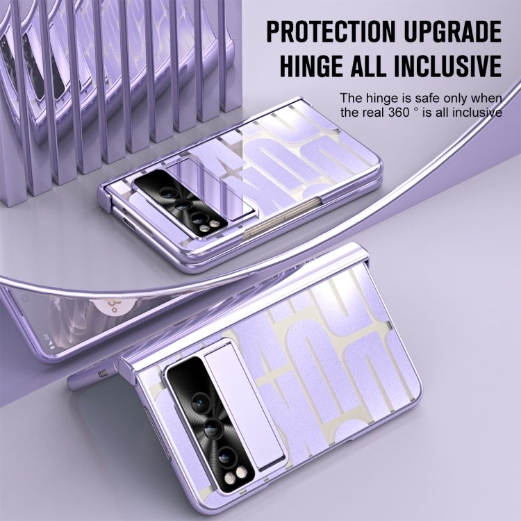 For Google Pixel Fold Integrated Electroplating Folding Phone Case(Purple) - Google Cases by PMC TechLife | Online Shopping South Africa | PMC TechLife | Buy Now Pay Later Mobicred