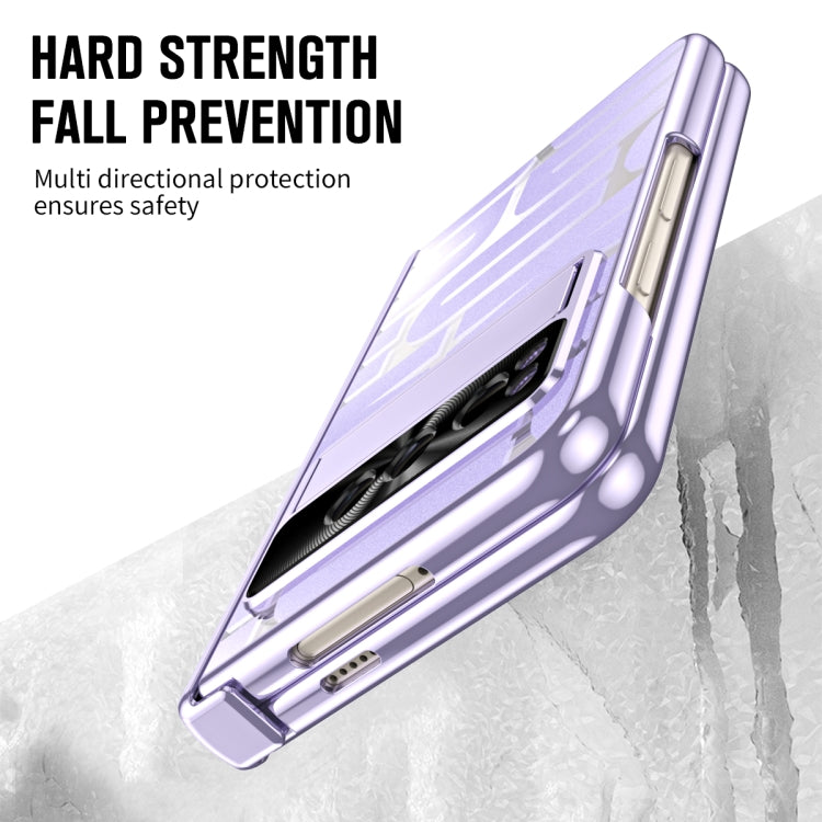 For Google Pixel Fold Integrated Electroplating Folding Phone Case(Purple) - Google Cases by PMC TechLife | Online Shopping South Africa | PMC TechLife | Buy Now Pay Later Mobicred