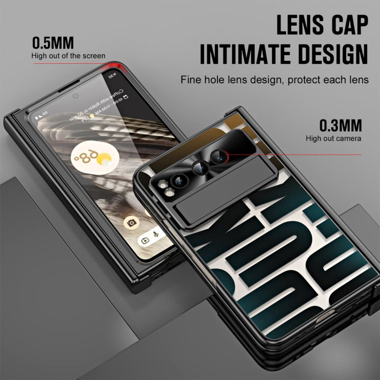For Google Pixel Fold Integrated Electroplating Folding Phone Case with Pen Slot & Hinge(Black) - Google Cases by PMC TechLife | Online Shopping South Africa | PMC TechLife | Buy Now Pay Later Mobicred