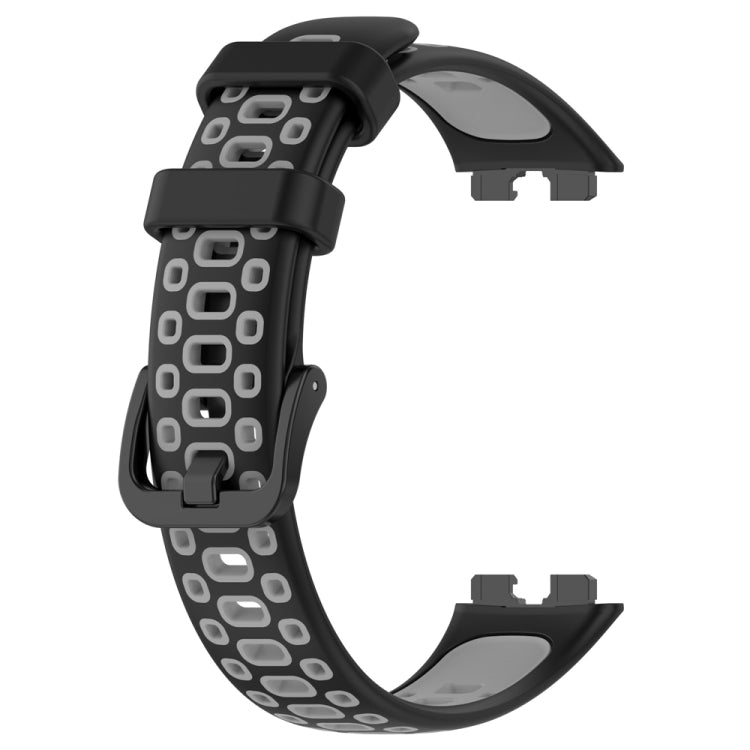 For Huawei Band 8 Two Color Silicone Replacement Watch Band(Black Grey) - Watch Bands by PMC TechLife | Online Shopping South Africa | PMC TechLife