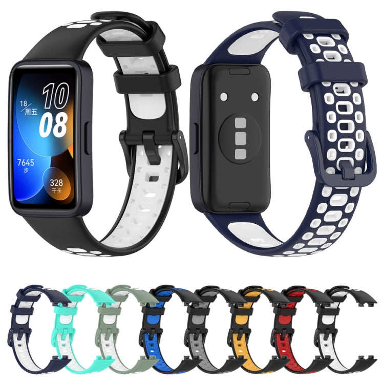For Huawei Band 8 Two Color Silicone Replacement Watch Band(Black Grey) - Watch Bands by PMC TechLife | Online Shopping South Africa | PMC TechLife