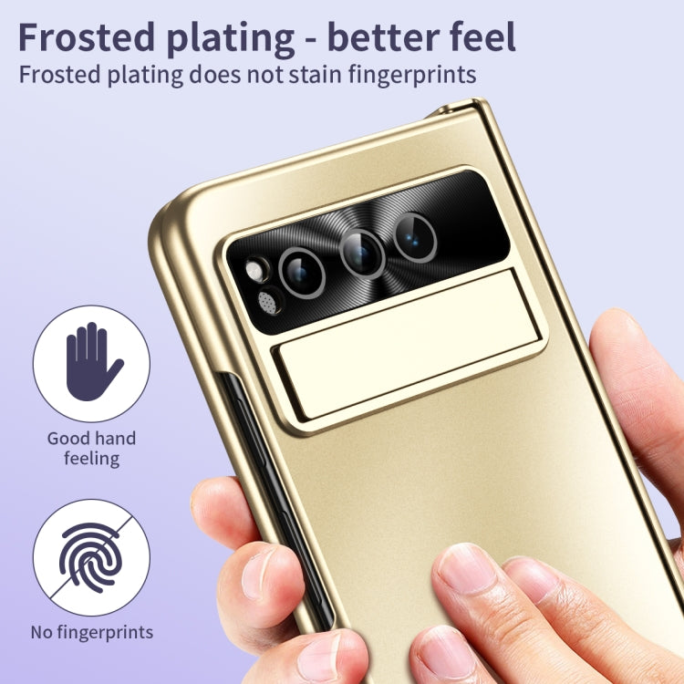 For Google Pixel Fold Integrated Electroplating Folding All-inclusive Phone Case with Hinge(Gold) - Google Cases by PMC TechLife | Online Shopping South Africa | PMC TechLife | Buy Now Pay Later Mobicred
