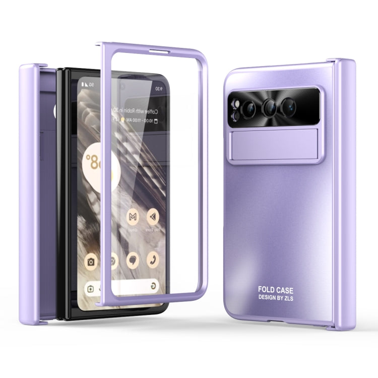 For Google Pixel Fold Integrated Electroplating Folding All-inclusive Phone Case with Hinge(Purple) - free shipping - PMC TechLife - Order now!