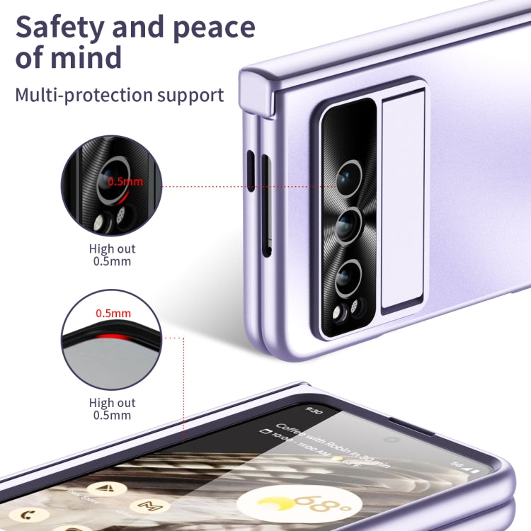 For Google Pixel Fold Integrated Electroplating Folding All-inclusive Phone Case with Hinge(Purple) - free shipping - PMC TechLife - Order now!
