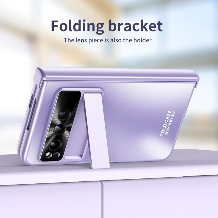 For Google Pixel Fold Integrated Electroplating Folding All-inclusive Phone Case with Hinge(Purple) - free shipping - PMC TechLife - Order now!