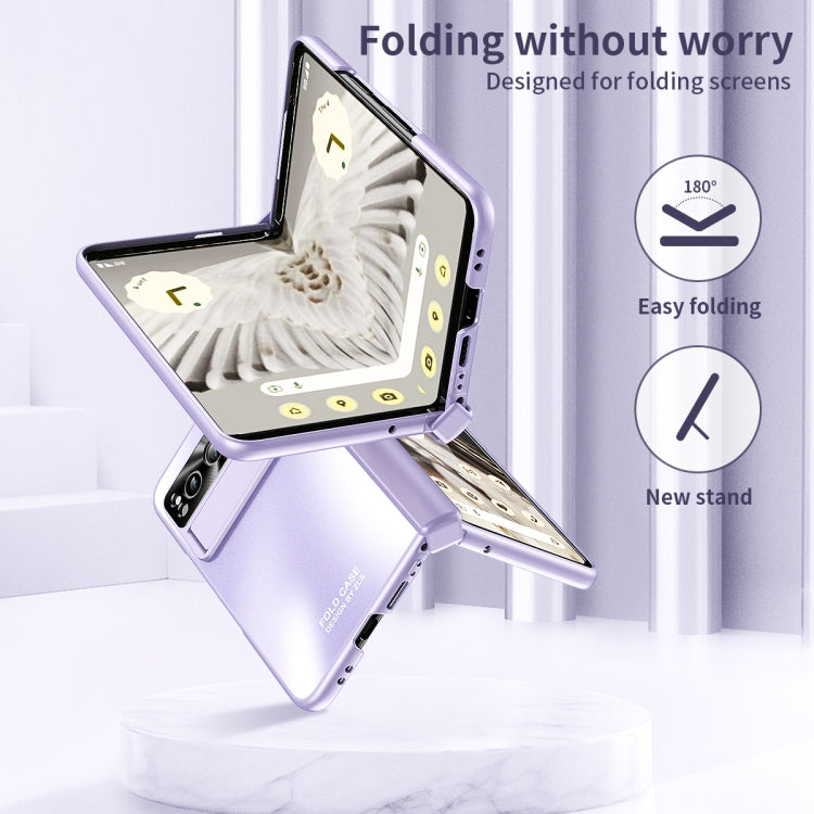 For Google Pixel Fold Integrated Electroplating Folding All-inclusive Phone Case with Hinge(Purple) - free shipping - PMC TechLife - Order now!