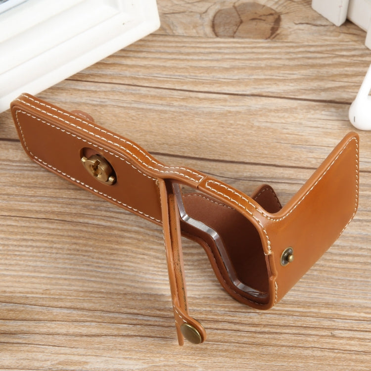 For Canon EOS R8 1/4 inch Thread PU Leather Camera Half Case Base(Brown) - Half Case by PMC TechLife | Online Shopping South Africa | PMC TechLife | Buy Now Pay Later Mobicred