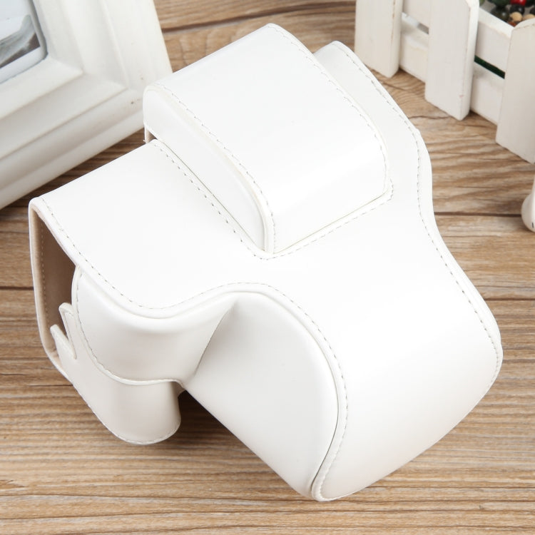 For Canon EOS R50 Full Body Magnetic Leather Camera Case Bag with Strap, Regular Edition(White) - Leather Bag by PMC TechLife | Online Shopping South Africa | PMC TechLife | Buy Now Pay Later Mobicred