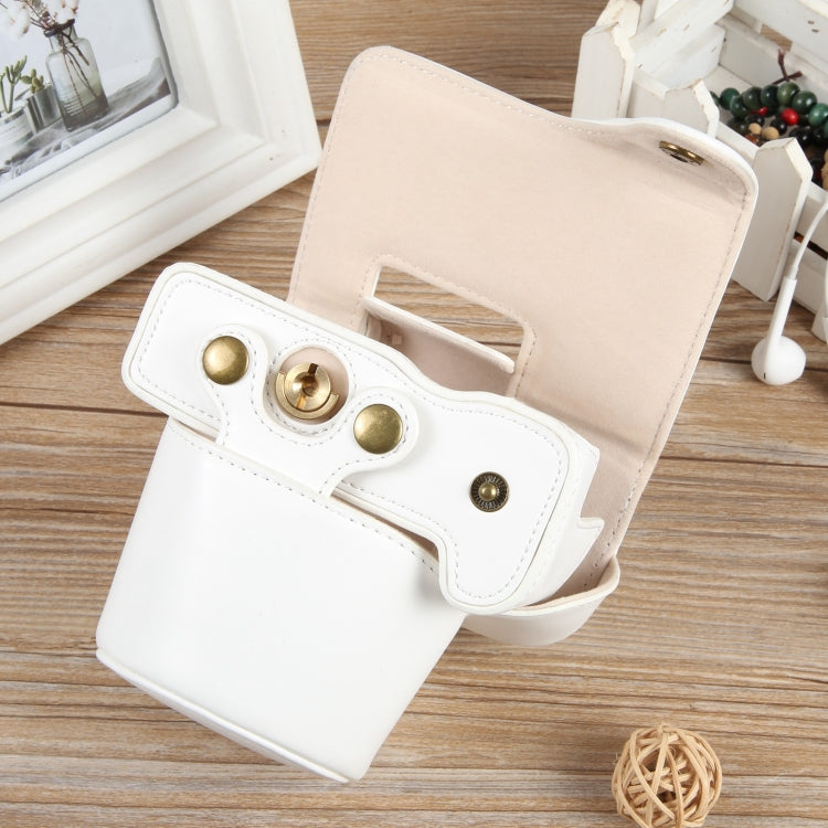 For Canon EOS R50 Full Body Magnetic Leather Camera Case Bag with Strap, Regular Edition(White) - Leather Bag by PMC TechLife | Online Shopping South Africa | PMC TechLife | Buy Now Pay Later Mobicred