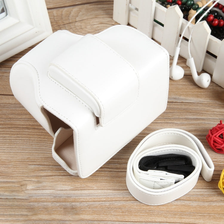 For Canon EOS R50 Full Body Magnetic Leather Camera Case Bag with Strap, Regular Edition(White) - Leather Bag by PMC TechLife | Online Shopping South Africa | PMC TechLife | Buy Now Pay Later Mobicred