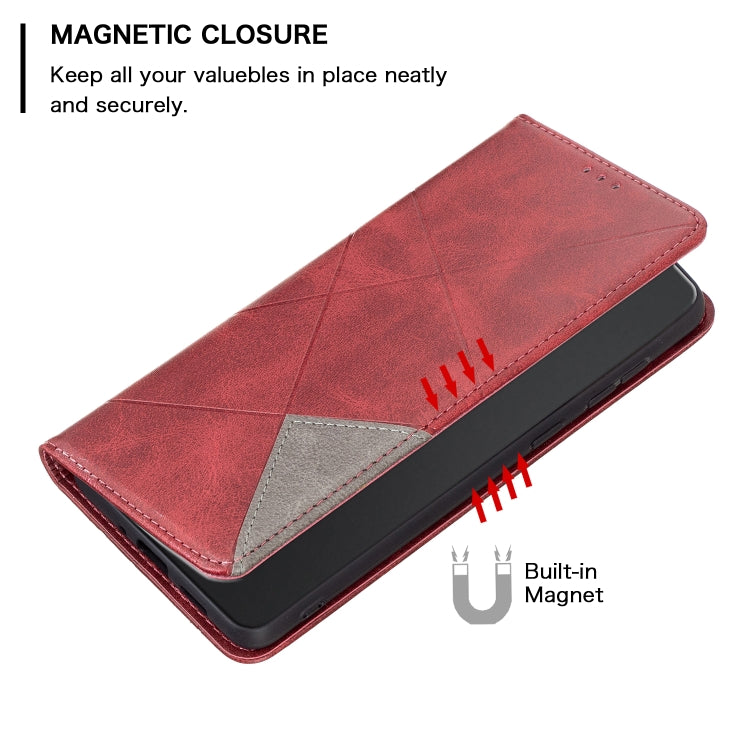 For Realme C53 Rhombus Texture Leather Phone Case(Red) - Realme Cases by PMC TechLife | Online Shopping South Africa | PMC TechLife | Buy Now Pay Later Mobicred