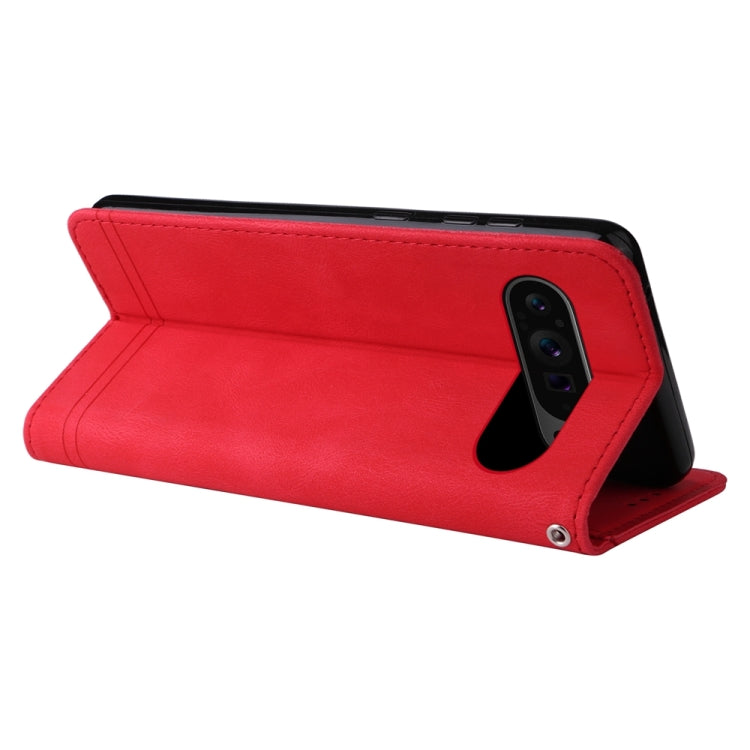 For Google Pixel 9 Pro Skin Feel Life Tree Metal Button Leather Phone Case(Red) - Google Cases by PMC TechLife | Online Shopping South Africa | PMC TechLife | Buy Now Pay Later Mobicred