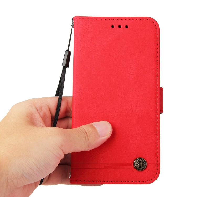 For Google Pixel 9 Pro Skin Feel Life Tree Metal Button Leather Phone Case(Red) - Google Cases by PMC TechLife | Online Shopping South Africa | PMC TechLife | Buy Now Pay Later Mobicred