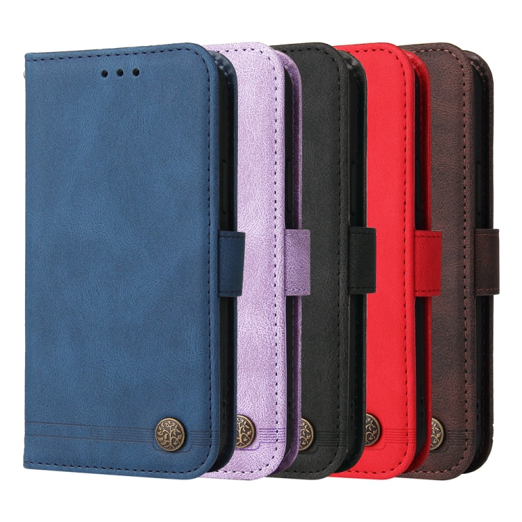 For Google Pixel 9 Skin Feel Life Tree Metal Button Leather Phone Case(Purple) - Google Cases by PMC TechLife | Online Shopping South Africa | PMC TechLife | Buy Now Pay Later Mobicred
