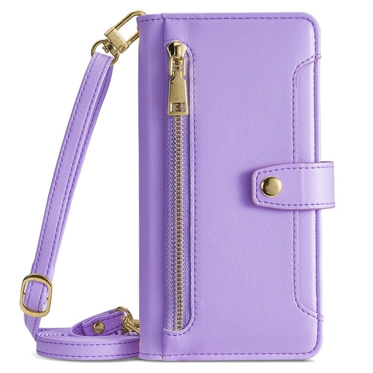 For Infinix Note 40 5G Sheep Texture Cross-body Zipper Wallet Leather Phone Case(Purple) - Infinix Cases by PMC TechLife | Online Shopping South Africa | PMC TechLife | Buy Now Pay Later Mobicred