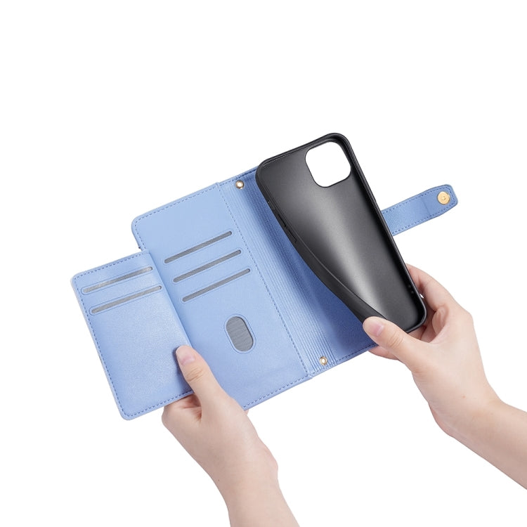 For Tecno Pova Neo 3 Sheep Texture Cross-body Zipper Wallet Leather Phone Case(Blue) - Tecno Cases by PMC TechLife | Online Shopping South Africa | PMC TechLife | Buy Now Pay Later Mobicred