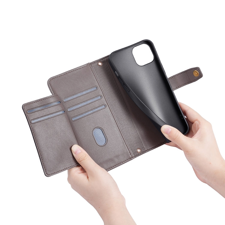 For Sharp Aquos R8 SH-52D Sheep Texture Cross-body Zipper Wallet Leather Phone Case(Grey) - More Brand by PMC TechLife | Online Shopping South Africa | PMC TechLife | Buy Now Pay Later Mobicred