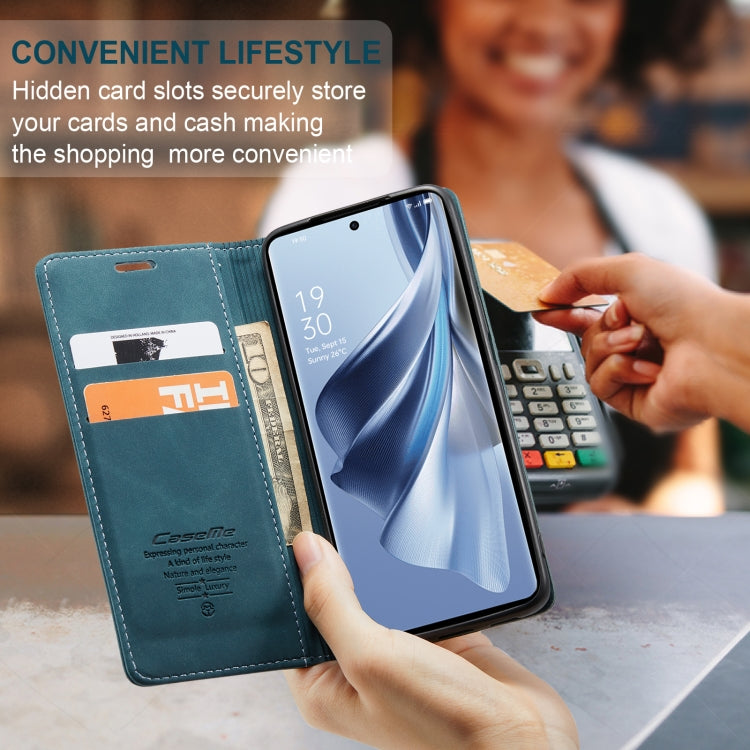 For OPPO Reno10 5G Global／Reno10 Pro Global CaseMe 013 Multifunctional Horizontal Flip Leather Phone Case(Blue) - free shipping - PMC Jewellery - Order now!