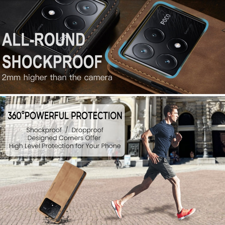 For Xiaomi Redmi K70E 5G CaseMe 013 Multifunctional Horizontal Flip Leather Phone Case(Brown) - Xiaomi Cases by CaseMe | Online Shopping South Africa | PMC Jewellery | Buy Now Pay Later Mobicred