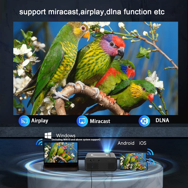 T300S 320x240 24ANSI Lumens Mini LCD Projector Supports Wired & Wireless Same Screen, Specification:US Plug(Black) - Mini Projector by PMC TechLife | Online Shopping South Africa | PMC TechLife | Buy Now Pay Later Mobicred