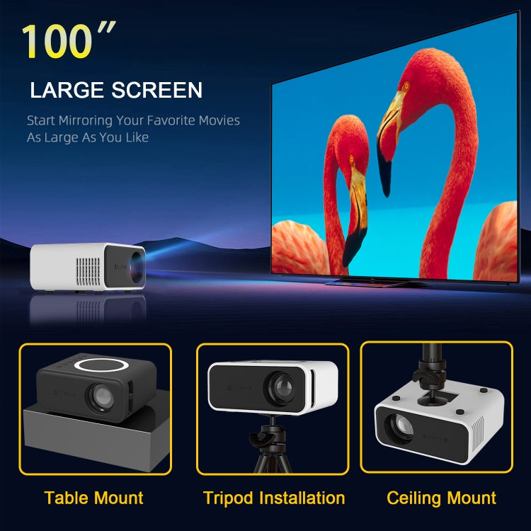 T300S 320x240 24ANSI Lumens Mini LCD Projector Supports Wired & Wireless Same Screen, Specification:UK Plug(Black) - Mini Projector by PMC TechLife | Online Shopping South Africa | PMC TechLife | Buy Now Pay Later Mobicred