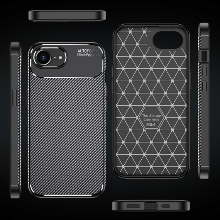 For iPhone 16e Carbon Fiber Texture Shockproof TPU Phone Case(Black) - iPhone 16e Cases by PMC TechLife | Online Shopping South Africa | PMC TechLife | Buy Now Pay Later Mobicred
