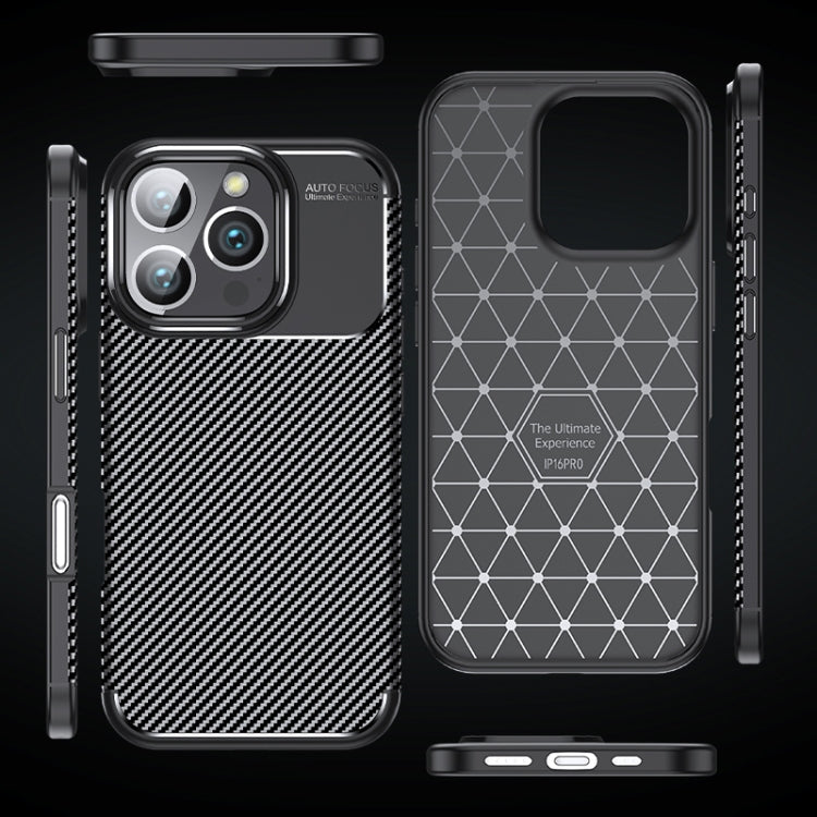 For iPhone 16 Pro Carbon Fiber Texture Shockproof TPU Phone Case(Black) - iPhone 16 Pro Cases by PMC TechLife | Online Shopping South Africa | PMC TechLife | Buy Now Pay Later Mobicred