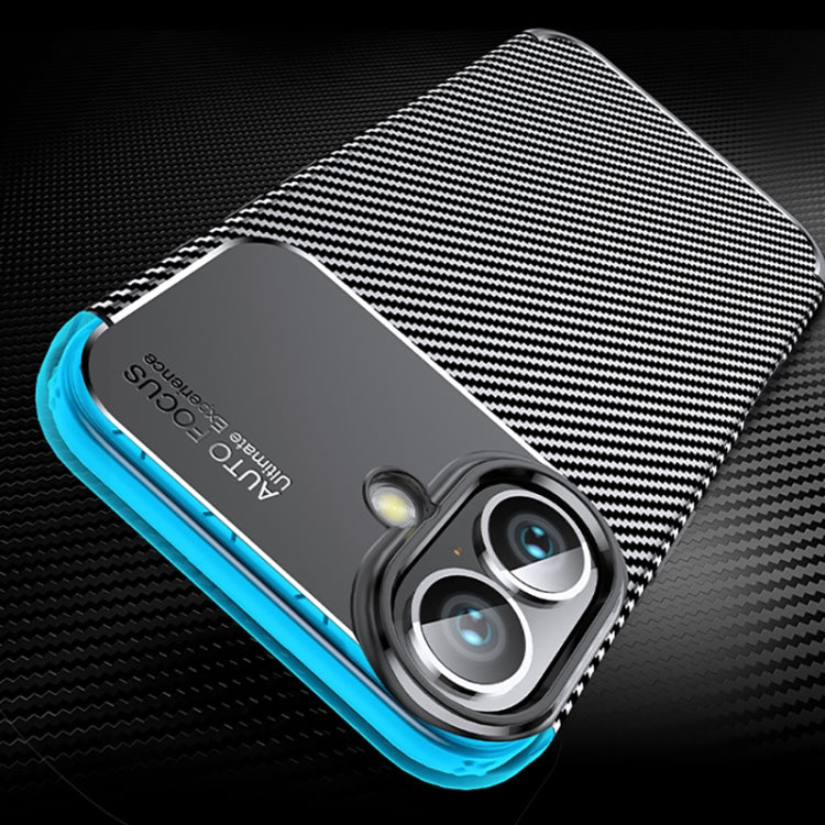 For iPhone 16 Carbon Fiber Texture Shockproof TPU Phone Case(Black) - iPhone 16 Cases by PMC TechLife | Online Shopping South Africa | PMC TechLife | Buy Now Pay Later Mobicred