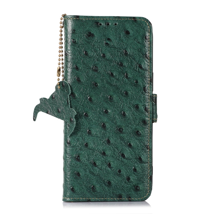 For OnePlus Ace 2 Pro Ostrich Pattern Genuine Leather RFID Phone Case(Green) - OnePlus Cases by PMC TechLife | Online Shopping South Africa | PMC TechLife | Buy Now Pay Later Mobicred