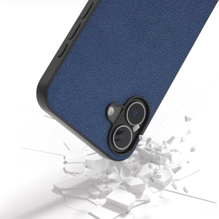 For iPhone 16 Plus ABEEL Genuine Leather Luolai Series Phone Case(Dark Blue) - iPhone 16 Plus Cases by PMC TechLife | Online Shopping South Africa | PMC TechLife | Buy Now Pay Later Mobicred