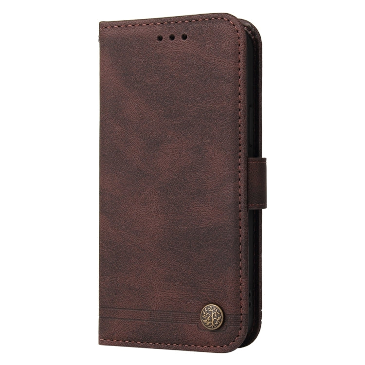 For iPhone 16e Skin Feel Life Tree Leather Phone Case(Brown) - iPhone 16e Cases by PMC TechLife | Online Shopping South Africa | PMC TechLife | Buy Now Pay Later Mobicred