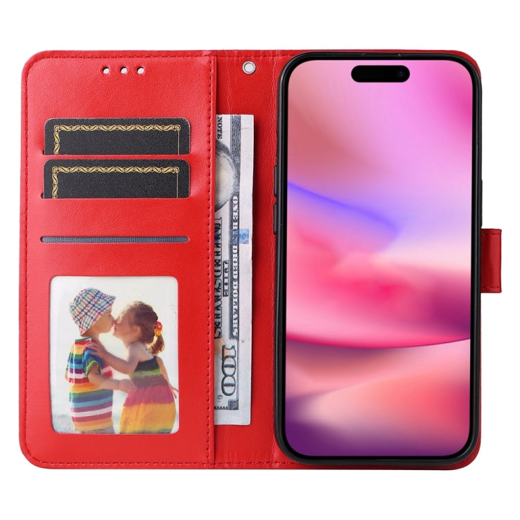 For iPhone 16 Embossed Sunflower Leather Phone Case(Red) - free shipping - PMC TechLife - Order now!