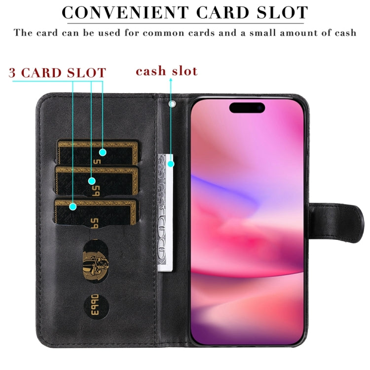 For iPhone 16 Fashion Calf Texture Zipper Leather Phone Case(Black) - iPhone 16 Cases by PMC TechLife | Online Shopping South Africa | PMC TechLife | Buy Now Pay Later Mobicred