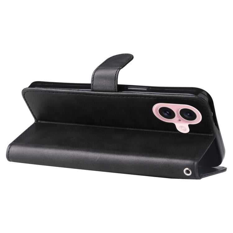 For iPhone 16 Fashion Calf Texture Zipper Leather Phone Case(Black) - iPhone 16 Cases by PMC TechLife | Online Shopping South Africa | PMC TechLife | Buy Now Pay Later Mobicred