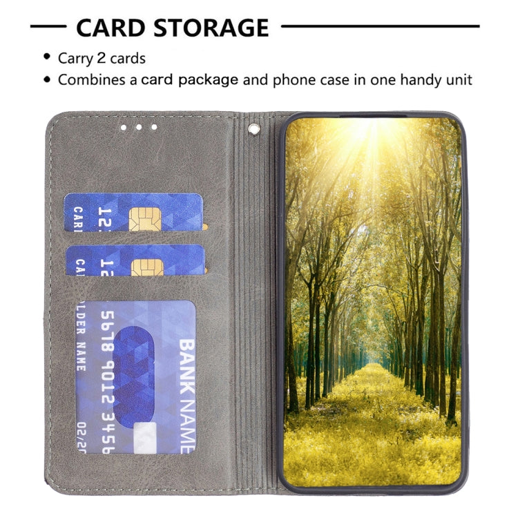 For iPhone 16 Pro Rhombus Texture Magnetic Leather Phone Case(Grey) - iPhone 16 Pro Cases by PMC TechLife | Online Shopping South Africa | PMC TechLife | Buy Now Pay Later Mobicred